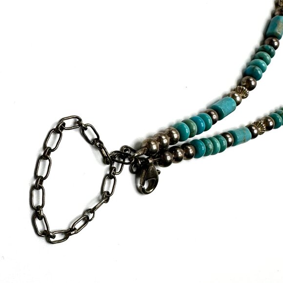 Vintage Native American Royston Turquoise, Chrysocolla & Sterling Silver — EUC - Picture 5 of 6